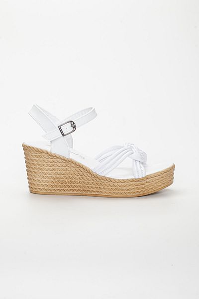 GULT Women's Wedge Heeled Sandals White