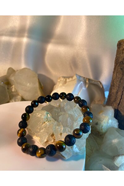 Doğa هدية سوار عين النمر عالي الجودة من حجر الحمم البركانية