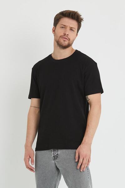 efraim giyim Efraim-leyelmoda- Slim Cut T-shirt Basic Cotton Crew Neck Κοντό ...