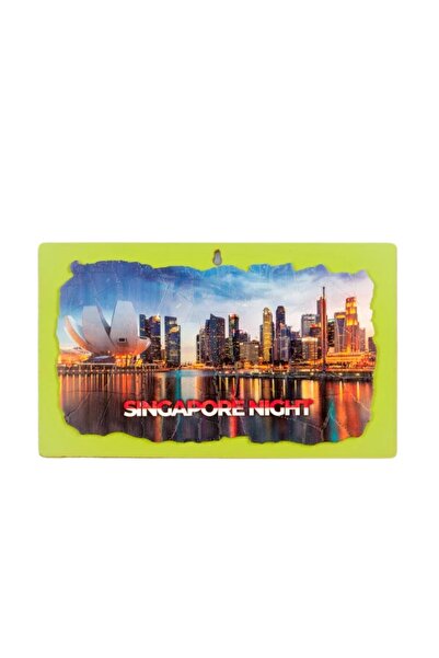Dünyadan Hediyeler Pictură murală tematică de noapte din lemn, Singapur, Nr. 1