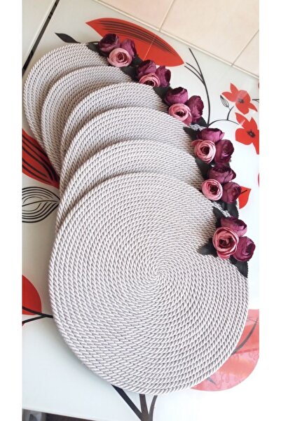 Yumak Dekor Grup Крем Кордон Супла Мотузка Плетений Сервіс Серветки Квітковий...