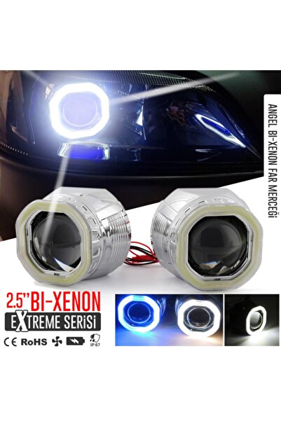 C9 Bi-xenon Far Merceği Universal 2.5" Kare Angel Uyumlu