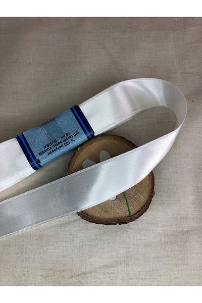 Kreatif Mağaza Panglică de satin alb de 10 metri (3 CM) – Panglică