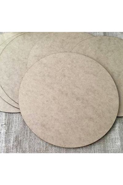 Ahşap Supla Sheet 6 Pieces 3 Mm Raw MDF 29 Cm Diameter Round Under-Serve Supla