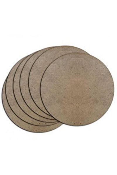 Ahşap Supla Sheet 6 Pieces 3 Mm Raw MDF 29 Cm Diameter Round Under-Serve Supla