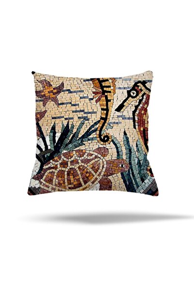 Pelangi غطاء وسادة بتصميم هندسي على شكل سلحفاة رخامية بسحاب مخفي، غطاء وسادة ...