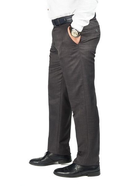 wontilotte Men's Gray Vito Fabric Trousers