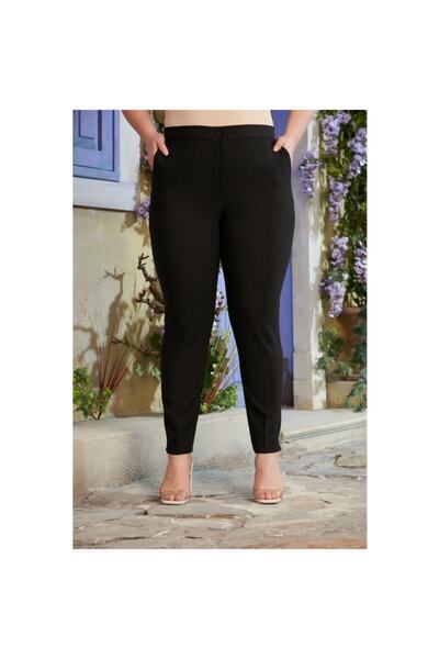 RMG Büyük Beden Beli Lastikli Kumaş Pantalon