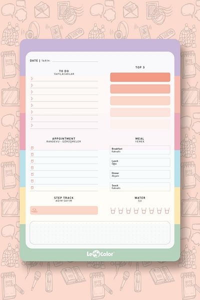 Le Color Pastel Block Daily Planner