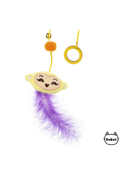 Be Cat Furry Bell Finger Cat Fishing Rod with Plush Toy Figures
