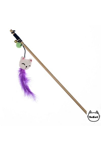Be Cat Cat Fishing Rod Plush Toy with Sleeping Cat Figure - Pink