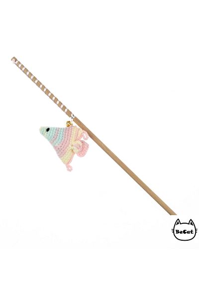 Be Cat Cat Fishing Rod with Bells with Amigurimi Fish Toy
