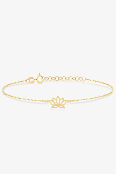 GençTaş Kuyumculuk 14 Ayar Altın Kadın Lotus Çiçeği Bileklik