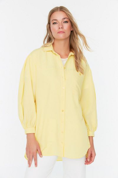 Trendyol Modest Hemde - Gelb - Regular Fit