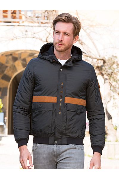 Masimar Hooded Printed Pocket Lined Woven Jacket