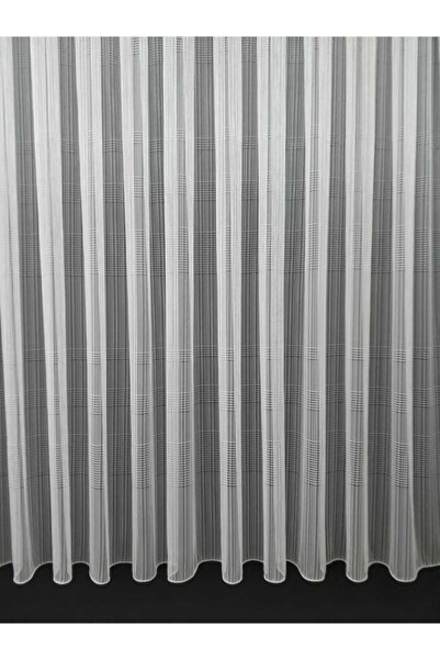 GOGOPERDE Taraklı Modern Tül Perde 1/2 Seyrek Pileli Ekru Renk