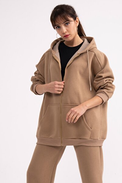 soBasic Білий капюшонний світшот з фермою та кишенею-кенгуру (FSWT201)