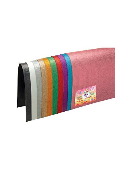 Puti 50x70cm Simli Yapışkanlı Eva 10 Lu Beyaz