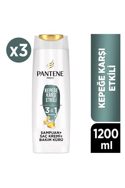 Pantene Pro-V 400 ml X3 - Effective Against Dandruff, 3 in 1 Shampoo, for All Hair Types