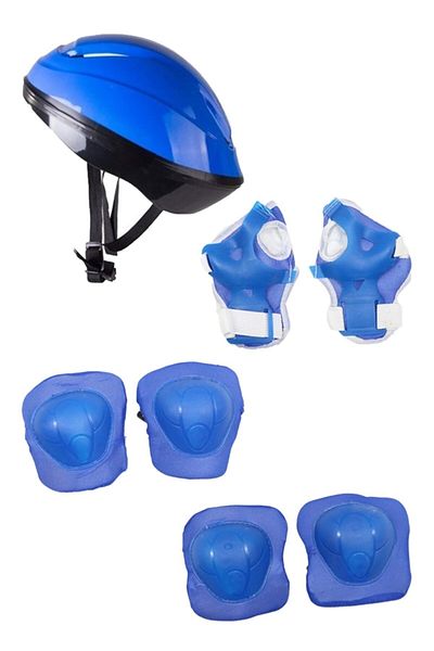 E-LİFE HOME Adjustable Practice Skates Blue Set with Metal Lights