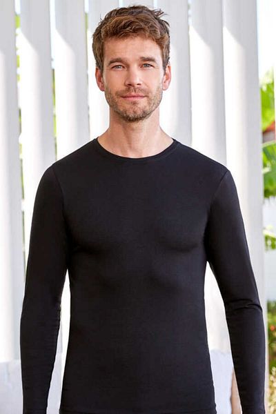 Berrak 1040 Men's Long Sleeve Undershirt Black Modaal