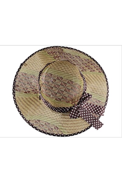 Kardelen Butik Denizli قبعة القش النسائية (بني)