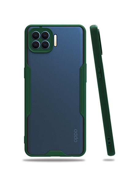 Molly Oppo Reno 4 Lite Uyumlu Avcı Yeşili Tora Kamera Korumalı Buzlu Şeffaf S...