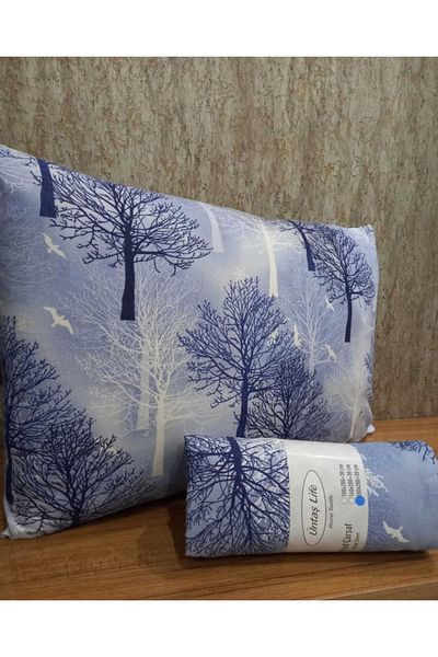 üntaş Life Double Elastic Sheet + 2 Pillowcases Blue Tree