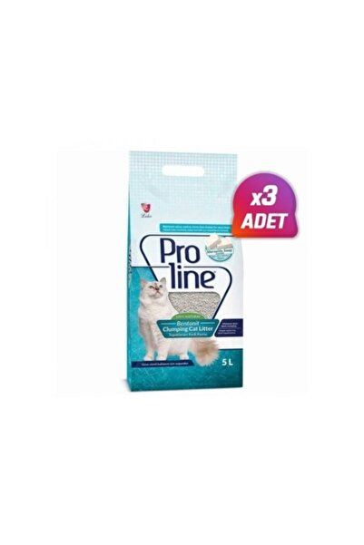 Proline 3 Adet - Proline Bebek Pudralı Topaklanan Bentonit Kedi Kumu 5 Lt