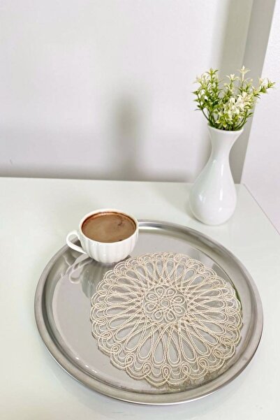 Emtory Home 6 Adet Français Modern Krem Bardak Altlığı & Kokteyl Peçetesi