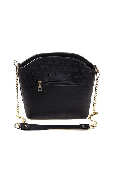 Armine Black Laser Printed Bag with Chain Strap