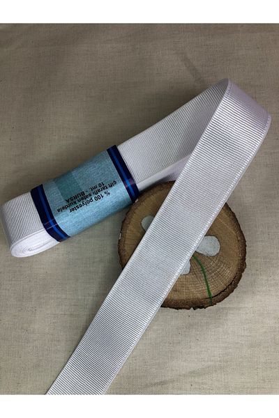 Kreatif Mağaza Panglică Grosgrain albă de 10 metri (3 CM LĂȚime) – Panglică