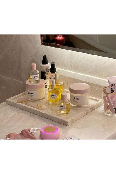 Sümeyra Marble Art Crema Nouva - Natural Beige Marble One Piece Presentation Tray "30*40cm"