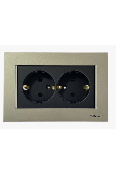 Netelsan Double Grounded Socket Black / Titanium