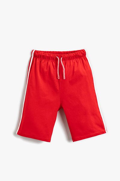 Koton Basic Striped Shorts Cotton Lace Waist