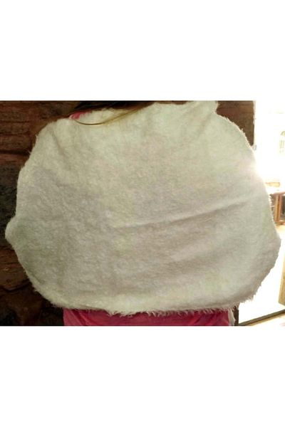 Mandaş Şal de damă Angora țesut manual stil alb