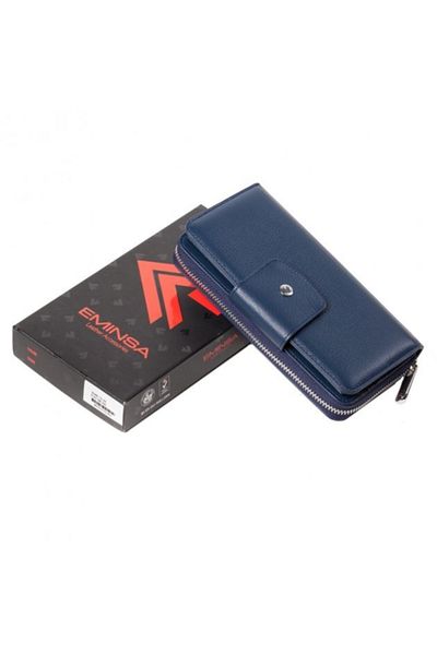 Eminsa Navy Blue Leather Women's Wallet
