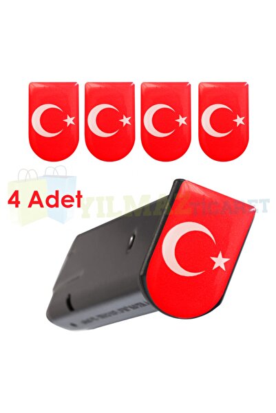 yılmazetic Türk Bayrak Altı Kapağı Sticker Damla Etiket Yapıştırma 4 Adet Yük...