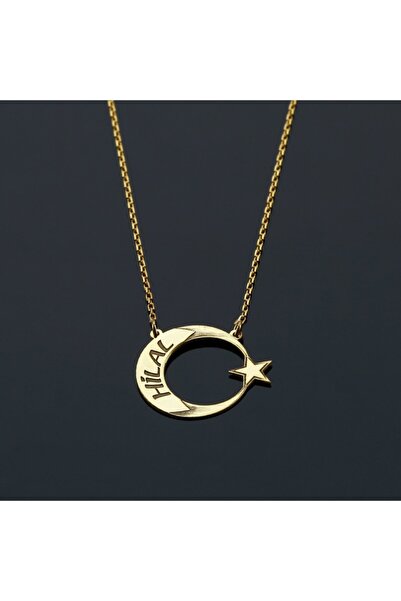 Genel Markalar Isimli Ay Yıldız Modelli Gümüş Kolye