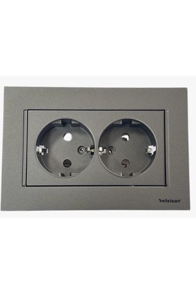 Netelsan Double Grounded Socket Anthracite