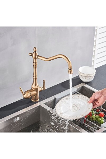 OEM Kitchen Sink Faucet with Dual Flow Water Purification Outlet New Design Matte Antique