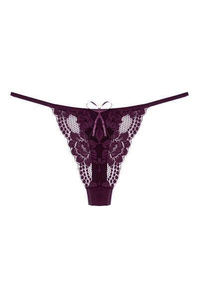 Zena Purple Lace Front String Women's Panties