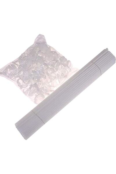 Parti dolabı 100Pcs Plastic Balloon Sticks And 100Pcs Cup Sticks Balloon Stick Stick Set