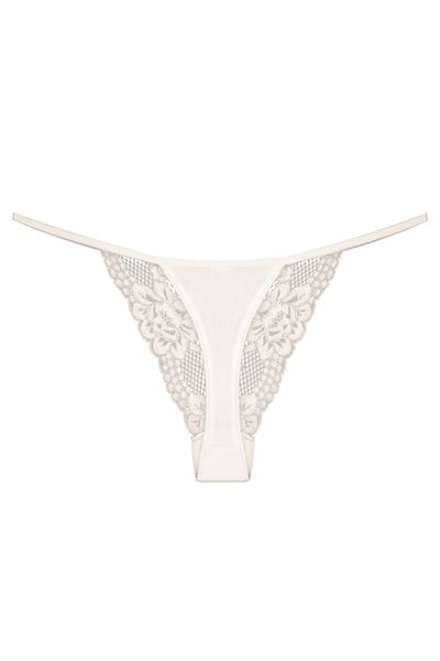 Zena Lace Front Ecru String Women's Panties