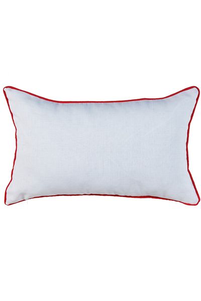 caka home design Embroidered Star Case with Piping Star - Coral - Mussel ( Ecru / Red Embroidery / 31x50 Cm )