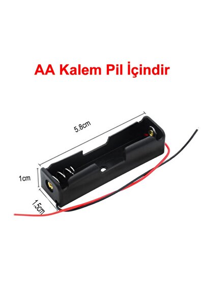 Genel Markalar 1'li Aa Kalem Pil Kutusu Yuvası 1.5v Kablolu Kalem Pil Tutucu