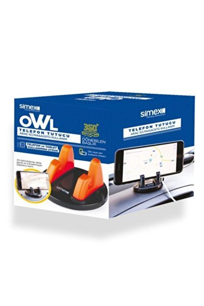 Simex Telefon Tutucu 360° Dönebilen Jo-at210 Owl Siyah Turuncu