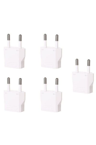 Depa De-pa 11115 American Socket Converter Usd To Eu Plug Converter (white) (5 Pieces)