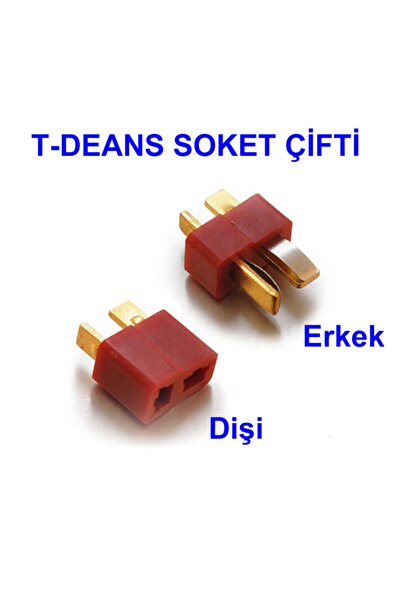 T-deans Konnektör Çift Dişi Erkek Soket Lipo Pil Batarya Bağlantı