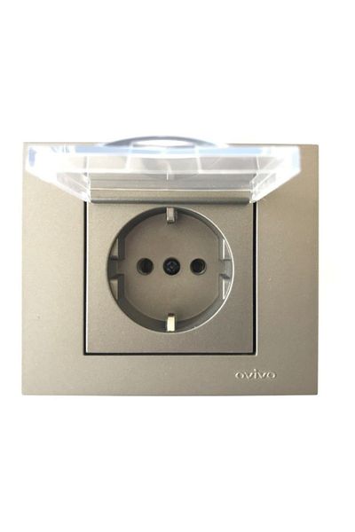 OVİVO Anthracite Grano Covered Socket (Frame Included)